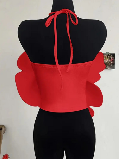 Flower Decor Halter Cami Top